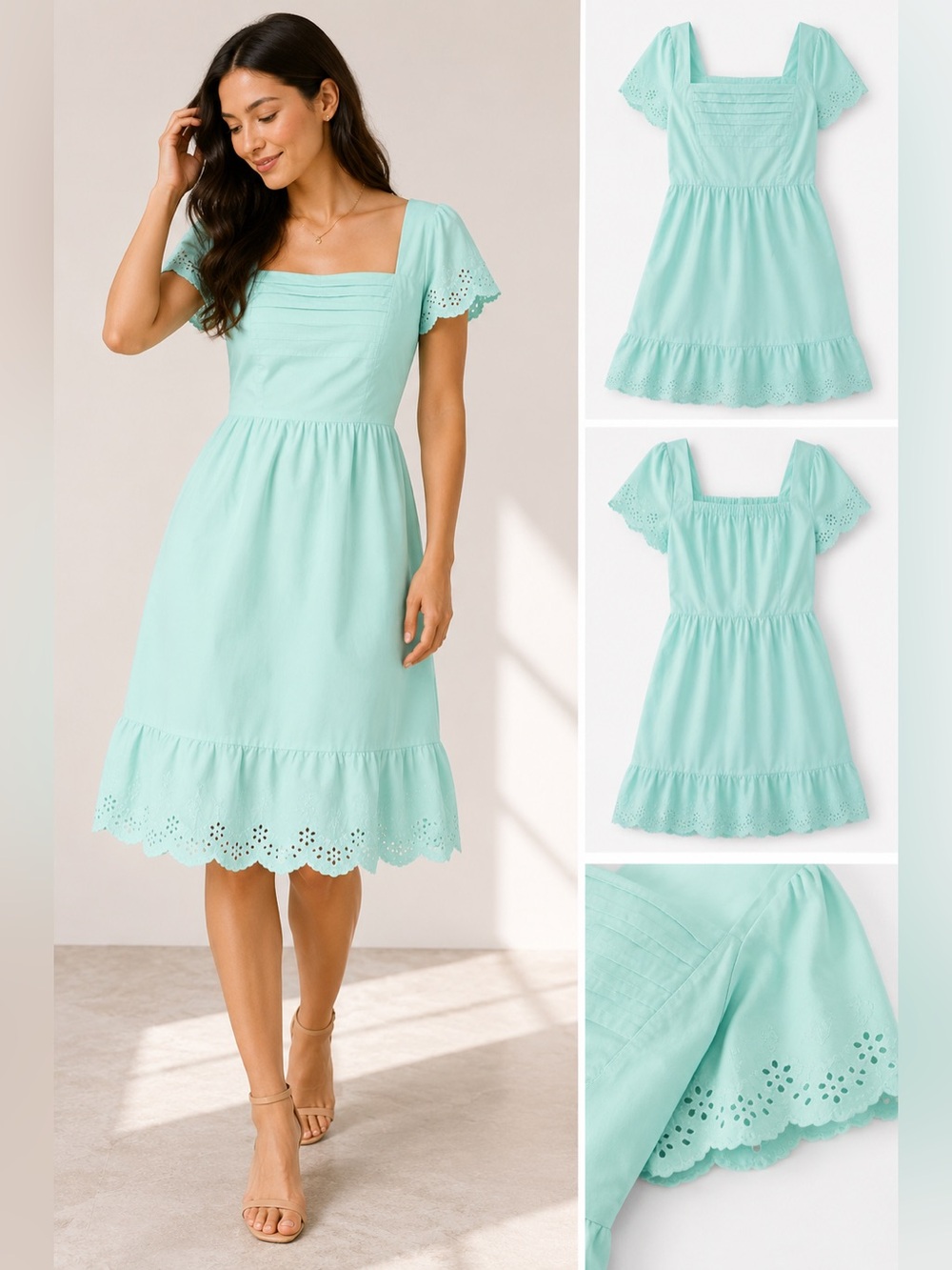 Gymboree blue coral 100%cotton midi sun dress blue XL